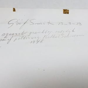 Goof Smit - Aquarel Gezicht vanaf Polderdijk/op Oudedijk .KETEL /SCHIEDAM 1946 kopen? Bied vanaf 400!