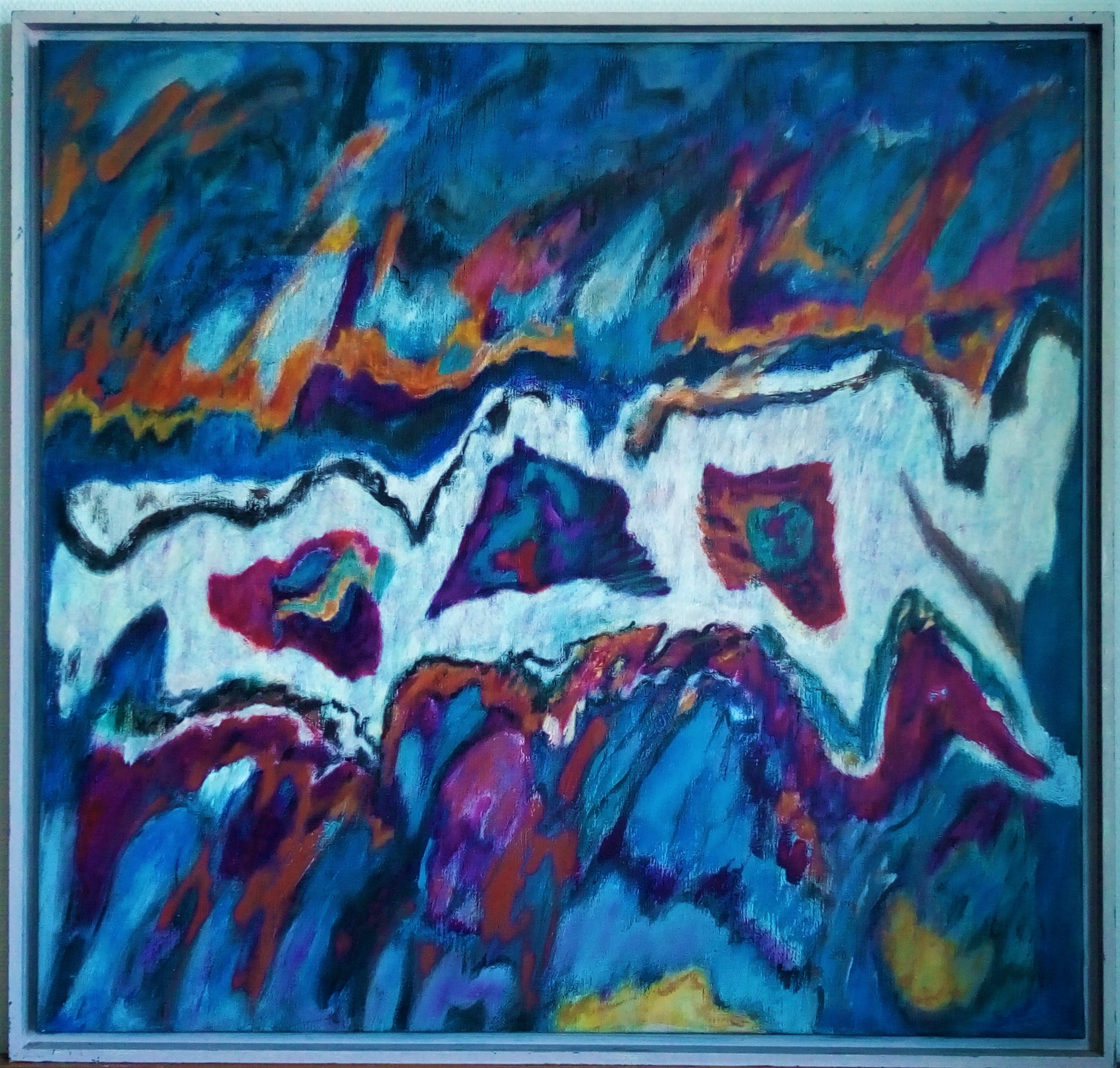 Fini van de Rijdt - FINI VAN DE RIJDT (1932-2011) - Acryl op doek - Ingelijst verkocht voor € 100!