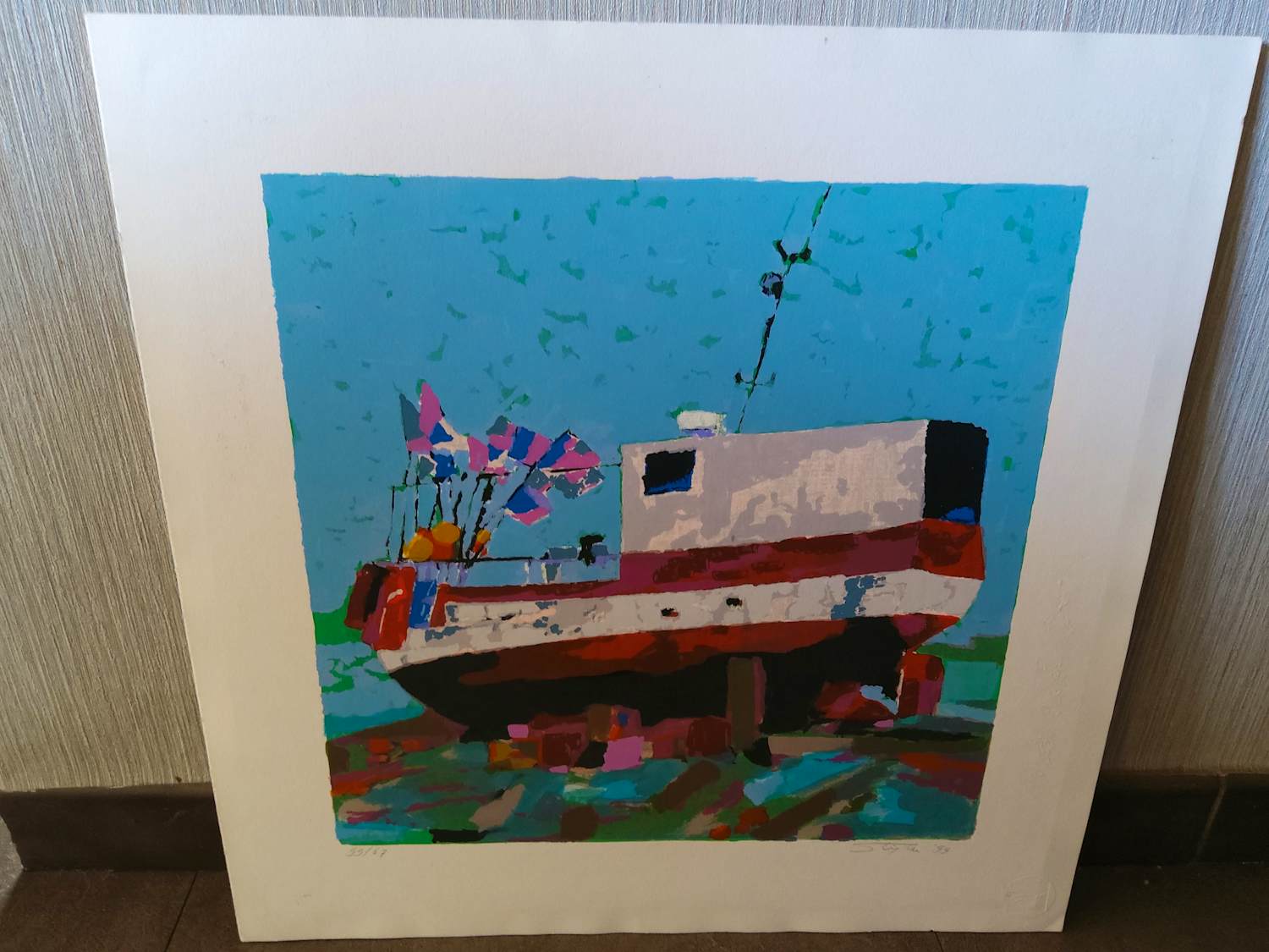 Joop Stigter - Vissersboot met vlaggen kopen? Bied vanaf 85!