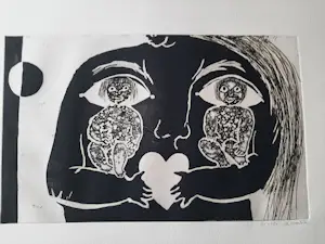Ans Wortel - aquatint ets, Natuurlijk gun ik iedereen…, kopen? Bied vanaf 50!