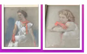 Albert Mulder - Twee portretten van een vrouw in avond-toilette kopen? Bied vanaf 95!