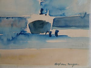 Niet of onleesbaar gesigneerd - Aquarel, “Zonder titel” – gesigneerd kopen? Bied vanaf 1!