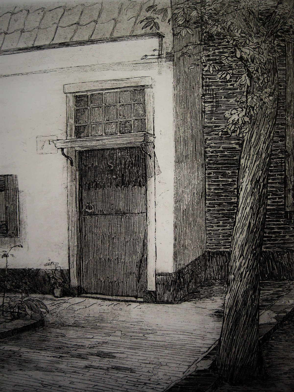 Johannes Josseaud - Mooie ets "Haarlem Hofje Heijthuijsen" gesigneerd ca 1920 kopen? Bied vanaf 1!