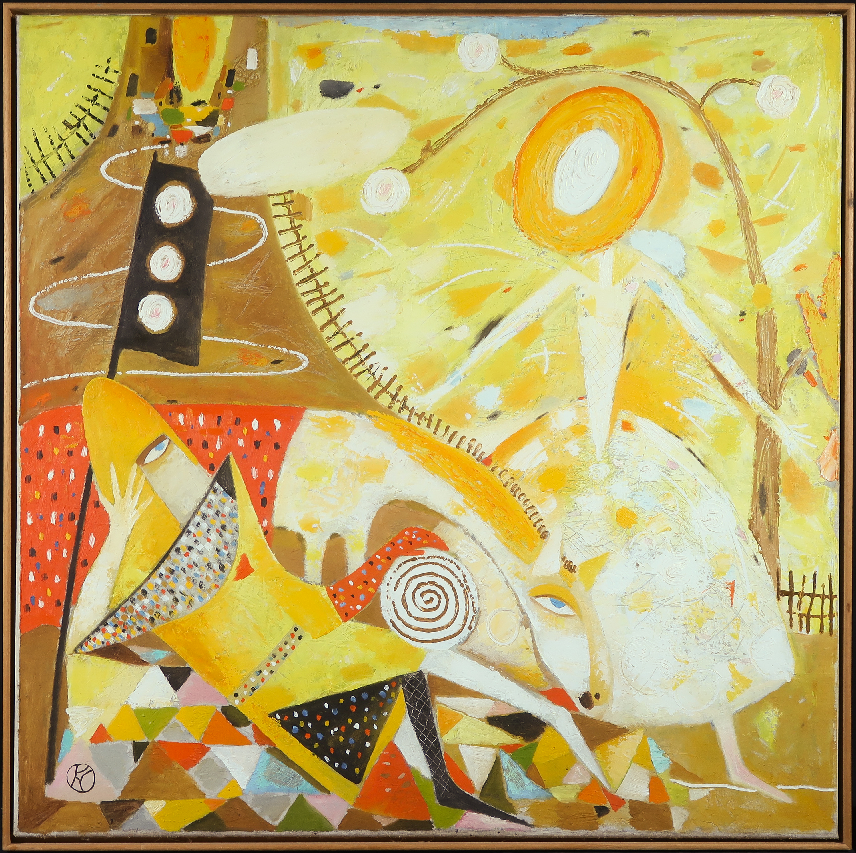 Sergei Kolevatykh - Olieverf op doek, The ballad in yellow - Ingelijst (Groot) verkocht voor € 250!