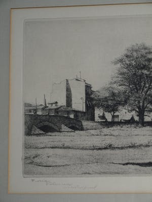 Jacques Gorus - Ingelijste ets , "Turia, Valencia" - ca. 1965 kopen? Bied vanaf 1!