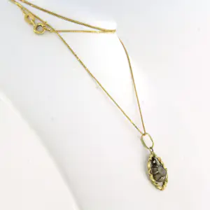 14k gouden collier met hanger bezet met diamant 0.10 ct - 60 cm kopen? Bied vanaf 340!