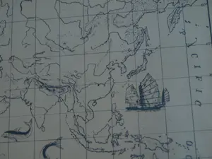 Niet of onleesbaar gesigneerd - The Royal Geographical Society Silver Map, Franklin Mint – 1976 – Lijst, 51 x 70 kopen? Bied vanaf 1!