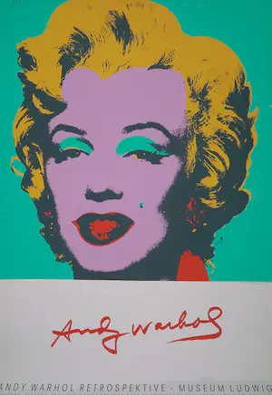 Roy Lichtenstein - Affiche, Tentoonstelling in het Guggenheim Museum + affice van Warhol kopen? Bied vanaf 1!