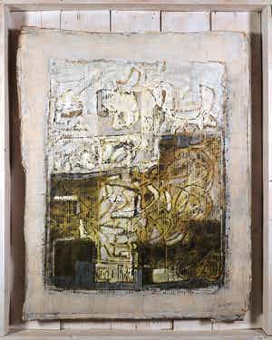 Jan Radersma - Gemengde techniek op karton, Zonder titel - Ingelijst (Groot) verkocht voor € 1!