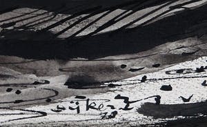 Jan Dijker - Inkttekening, Berglandschap kopen? Bied vanaf 60!