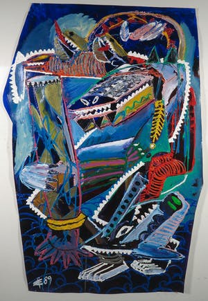 Albert Niemeyer - Acryl op papier, Bezwering van de zee - Ingelijst (Zeer groot) kopen? Bied vanaf 500!