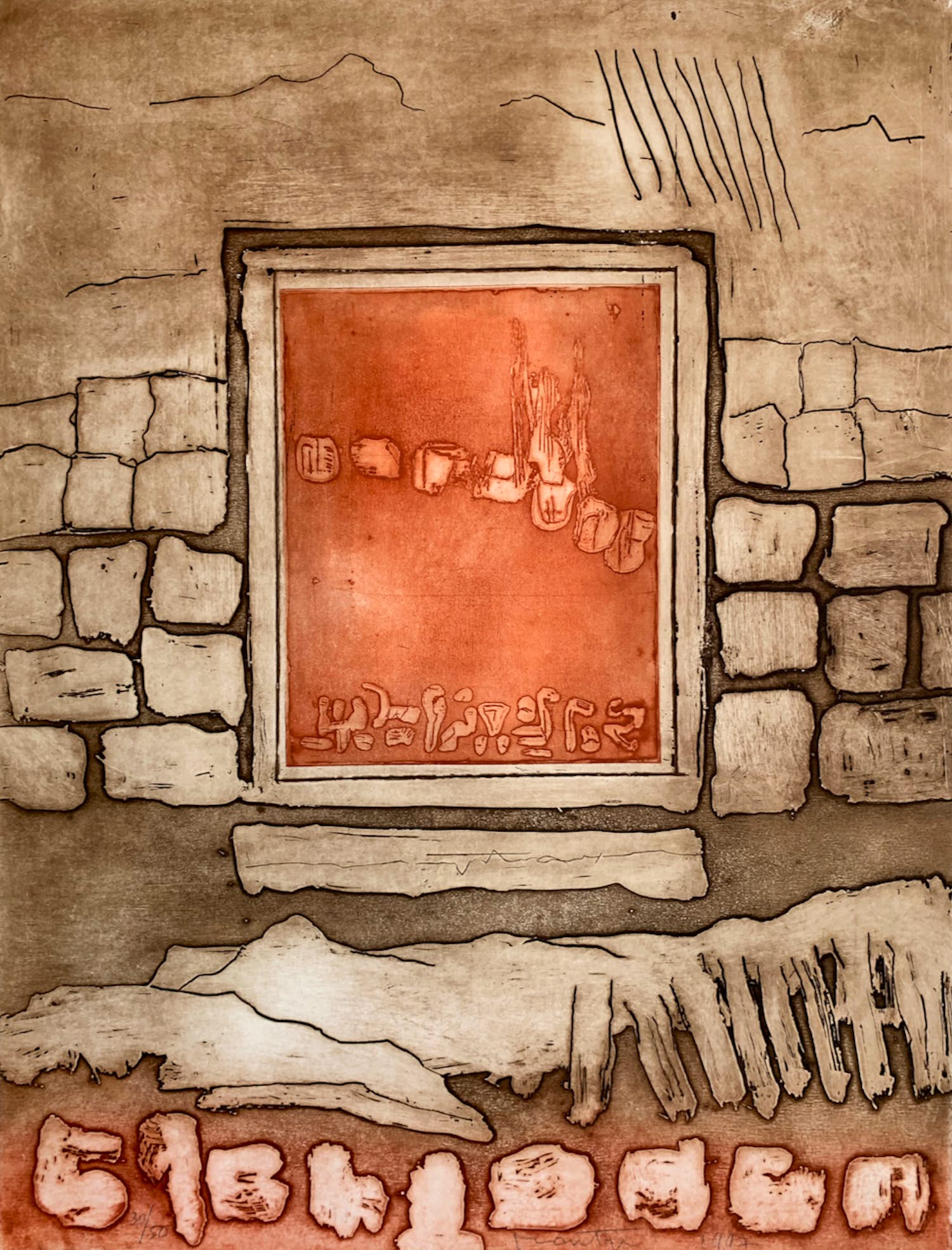 Jan Montyn - handgesigneerde litho | 'Vallée de Merveille III' | 1997 (INGELIJST) kopen? Bied vanaf 100!