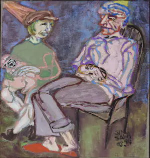 Simone ten Bosch - Olieverf op doek, Vader-dochter en Ploedeloerus - Ingelijst kopen? Bied vanaf 100!