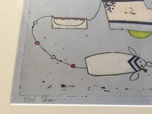 Ellen van Toor - Thee | kleurenets met inkt - ingelijst kopen? Bied vanaf 55!