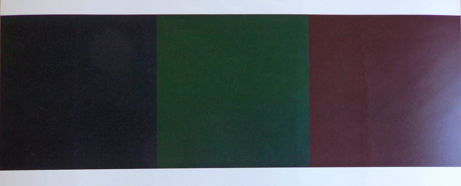 Rob van Koningsbruggen - GEOMETRISCHE ABSTRACTIE / KLEURZEEFDRUK / 56x76cm / SIG / 1978 verkocht voor € 20!
