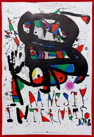 Joan Miro - Amnesty International, lithografisch affiche (1977) kopen? Bied vanaf 50!