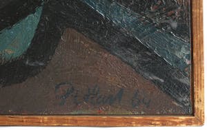 Pieter 't Hart - Ingelijst olieverf op board , “Nannostomus” (‘Potloodvissen’) – 1964 kopen? Bied vanaf 50!