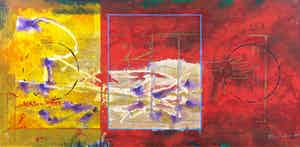 Piotr Konkel - Zeefdruk op papier (bevestigd op board), Zonder titel verkocht voor € 1!