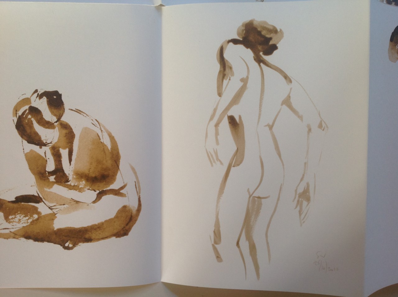 Niet of onleesbaar gesigneerd - Sylvia Wybenga - Kalligrafisch Naakt - 32 portretten kopen? Bied vanaf 1!