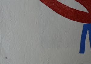 Klaas Gubbels - Hartenkan op blauwe stoel. kopen? Bied vanaf 350!