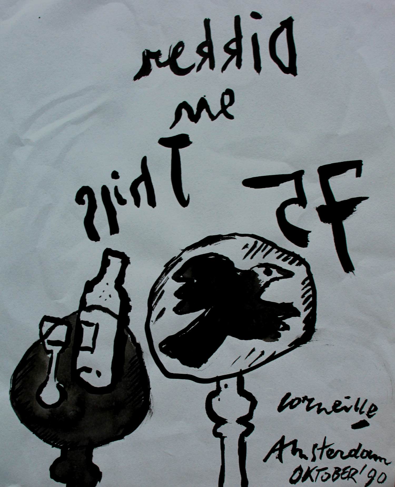 Corneille - Aquarel - 1990 (op Jaski galerie papier) kopen? Bied vanaf 350!