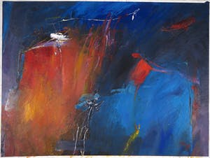 Franscz Witte - Gemengde techniek op papier, Dialoog met rood en zwart kopen? Bied vanaf 50!