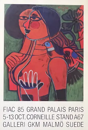 Corneille - Grote originele FIAC 85 Grand Palais poster, met Atelier Corneille stempel kopen? Bied vanaf 65!