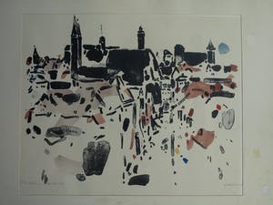 AcheterOskar Koller - Lithographie und Aquarell, Ohne Titel – 1969 - Auflage: 50? Enchérissez de 1!