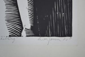 Leon Janssen - Houtsnede 'Omhelzing' - Handgesigneerd kopen? Bied vanaf 1!