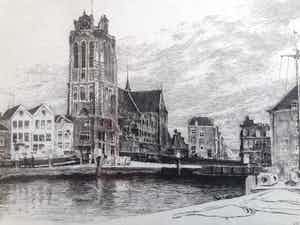 Maarten Langbroek - Dordrecht, bomkade. verkocht voor € 45!