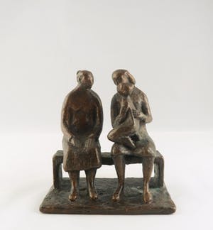 Brons (Onbekend) - Brons, Zittende vrouwen met kind kopen? Bied vanaf 50!