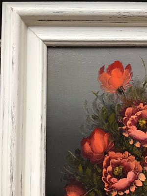 Niet of onleesbaar gesigneerd - Pot rode bloemen kopen? Bied vanaf 1!