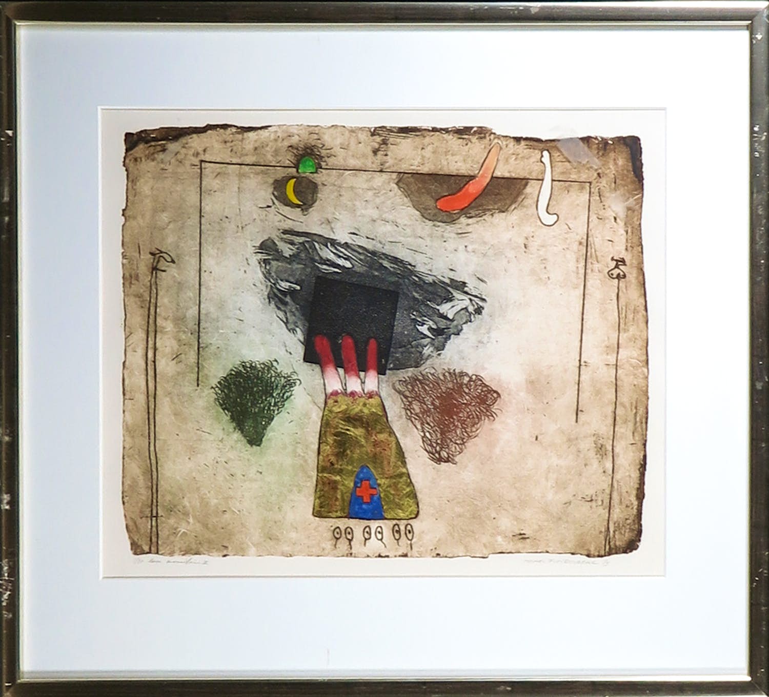 Michel van Overbeeke - Kleurenets, Love Mountain II - Ingelijst verkocht voor € 1!