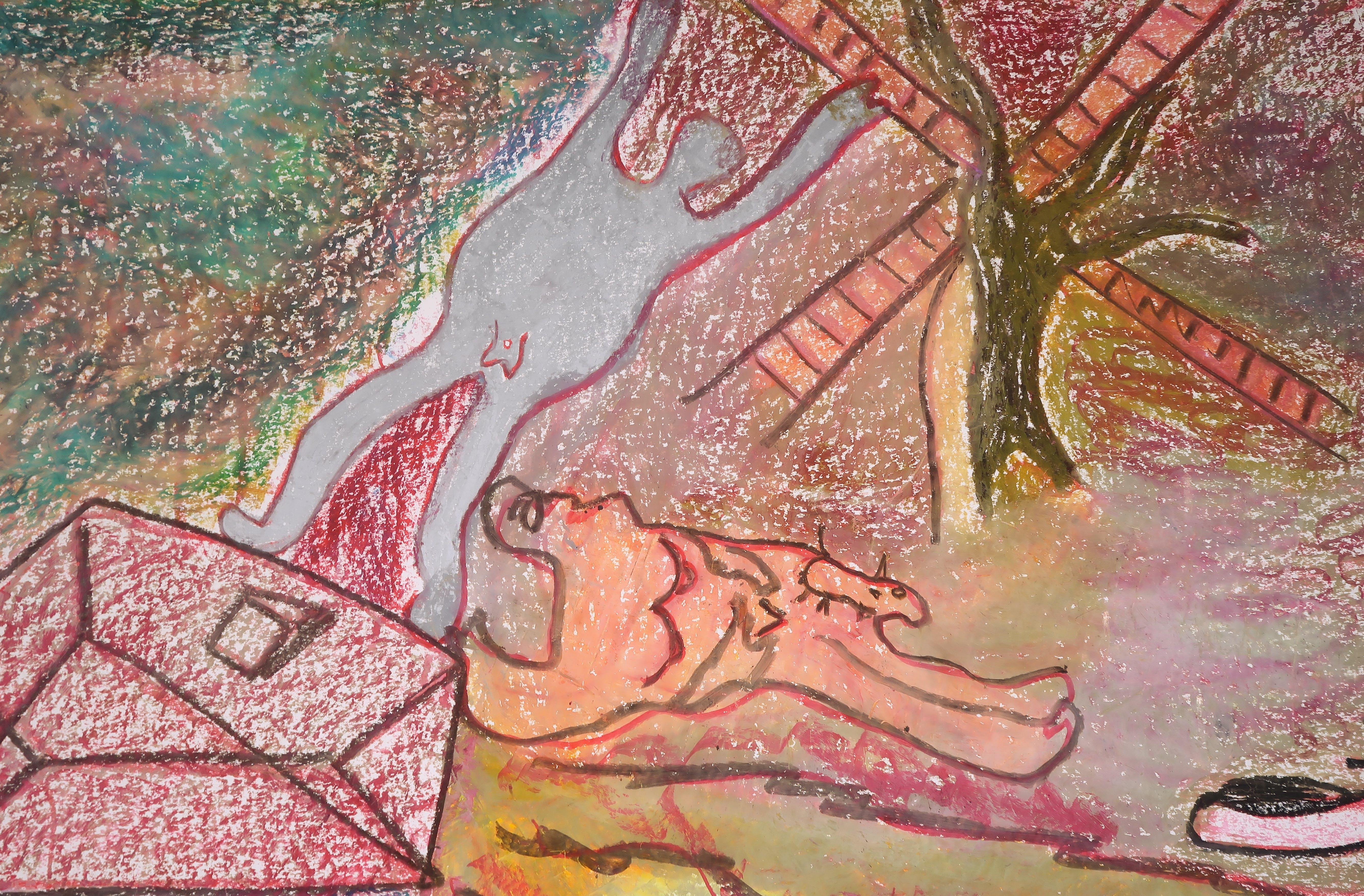 Andries Heyboer - Vetkrijt op stevig papier, Alblasserdam (Groot) kopen? Bied vanaf 20!