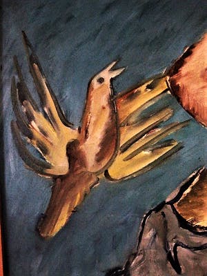 Willem Janssen - Monumentaal schilderij van Limburgse Expressionist - Moeder en Kind - GROOT!! kopen? Bied vanaf 229!