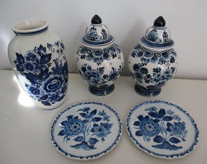 Potterie Oud Delft - 5 potterie objecten kopen? Bied vanaf 35!