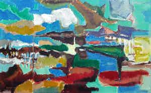 Jaap de Carpentier - De Witte Wolk, olieverf op doek (netjes ingelijst) verkocht voor € 250!