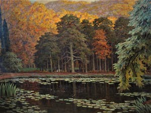 Niet of onleesbaar gesigneerd - In 1921 geschilderd Magisch Realistisch "Bergachtig landschap" gesigneerd kopen? Bied vanaf 10!
