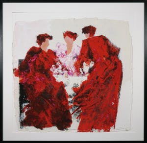 Wil Willemsen - Zeefdruk, Conversation - Ingelijst (Groot) kopen? Bied vanaf 50!