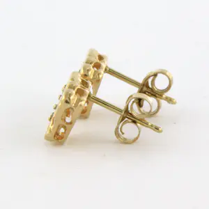14k geelgouden oorknoppen bezet met briljant geslepen diamant 0.06ct kopen? Bied vanaf 145!