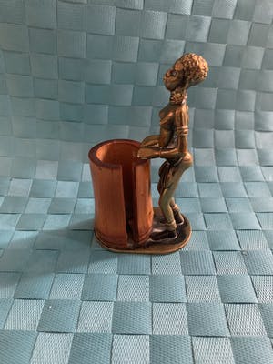 Karl Hagenauer - Bronzen Afrikaanse vrouw met ton kopen? Bied vanaf 200!