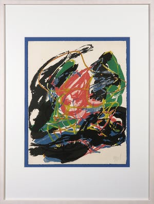 Karel Appel - Litho, A Beast Drawn Man D - Ingelijst kopen? Bied vanaf 1!