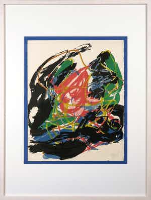 Karel Appel - Litho, A Beast Drawn Man D - Ingelijst verkocht voor € 1!
