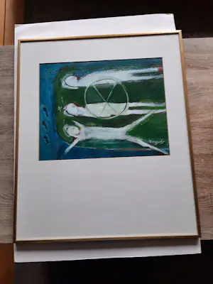 Astrid Engels - Olieverf op papier, Titel, "Egyptenne XXV kopen? Bied vanaf 40!