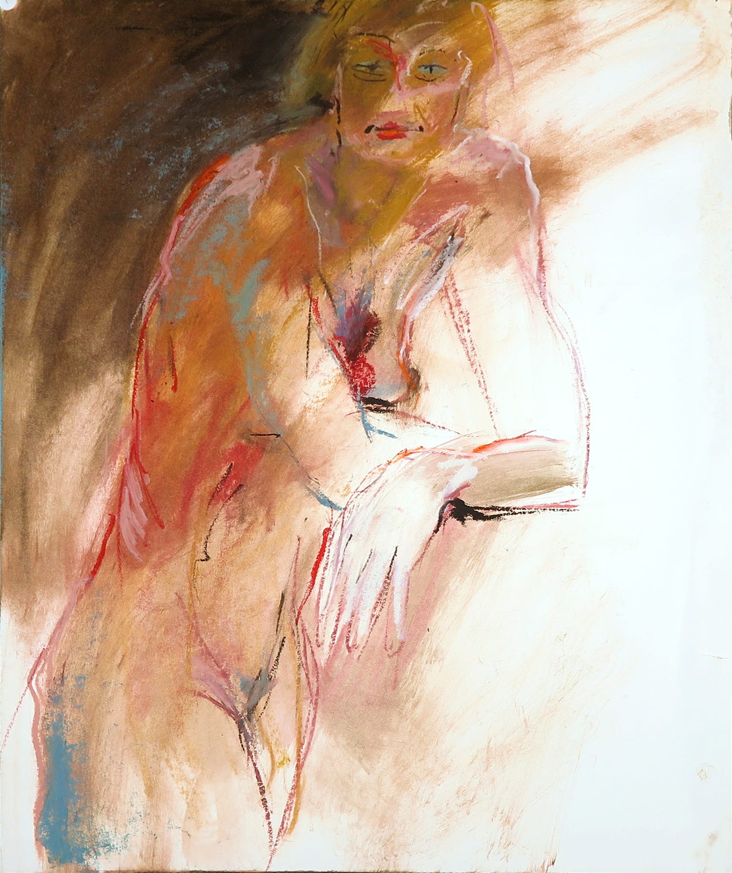 Franscz Witte - Gemengde techniek op papier, Leunend naakt kopen? Bied vanaf 1!