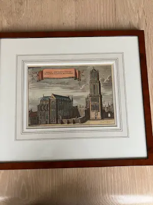 Pieter Devel - handingekleurd en uniek: Domkerk en Domtoren te Utrecht ca. 1730 kopen? Bied vanaf 229!