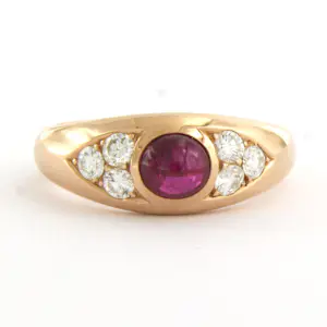 14k rosé gouden ring bezet met robijn en briljant geslepen diamant tot. 0.60ct kaufen? Bieten Sie von 860!
