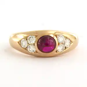 14k rosé gouden ring bezet met robijn en briljant geslepen diamant tot. 0.60ct kaufen? Bieten Sie von 860!