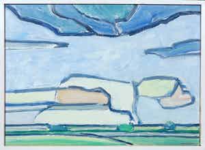 Paul Overhaus - Olieverf op doek, Zwaar weer - Ingelijst verkocht voor € 80!