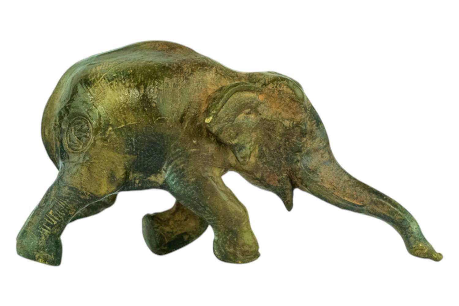 Pierre Chenet - Snuffelende Olifant - massief brons kopen? Bied vanaf 95!